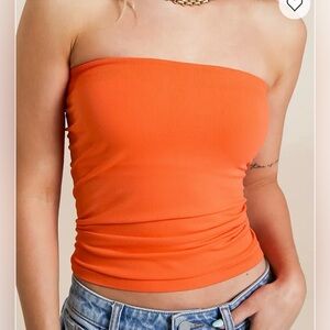 NWT Free People Orange Strapless Tube Top